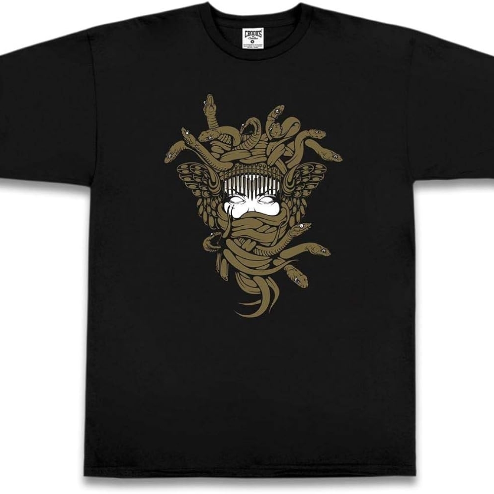 Crooks & Castles Black Tee with Gold Accents